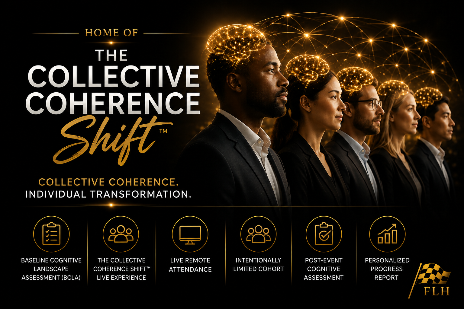 The Collective Coherence Shift™ – Finish Line Hypnosis group transformation experience utilizing Collective Coherence Hypnosis™.