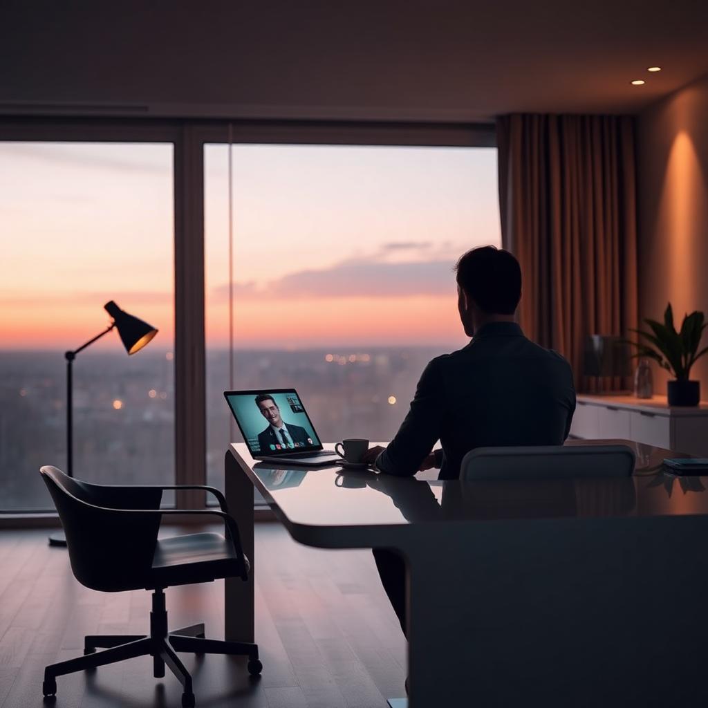 Attending an Adaptive Group Hypnosis event from a modern home office